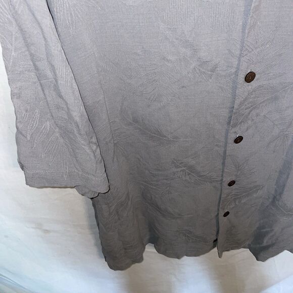 Tommy Bahama Men’s Camp Shirt Size XL Gray Silk Beach Cruise Island - Picture 6 of 12